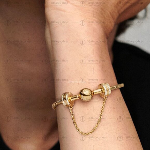 Pandora Pandora Logo Safety Chain Clip Charm - Picture 3 of 3